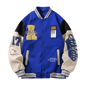 Veste collège vintage pour homme avec manches contrastées et lettrage brodé athlétique