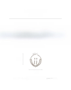 Detailed size specifications for rhinestone tassel necklace and earrings jewelry set
