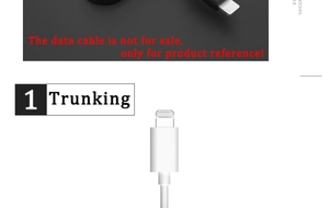 Detail of 8-pin lightning cables in black and white highlighting the trunking structure