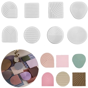 Silicone Striped Tray Mold For Resin Casting DIY Craft Coaster Wave Pattern Irregular Geometric Home Decor