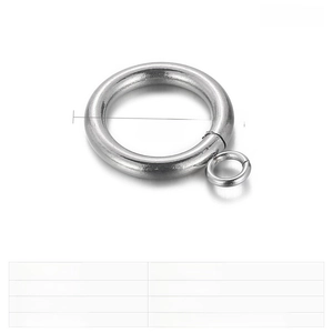 Macro detail of 13mm stainless steel OT toggle clasp ring with dimensions for DIY jewelry