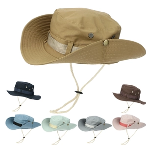 Outdoor Wide Brim Sun Hat Western Cowboy Style Boonie Hat Windproof Breathable Fisherman Hat For Hiking Fishing Travel
