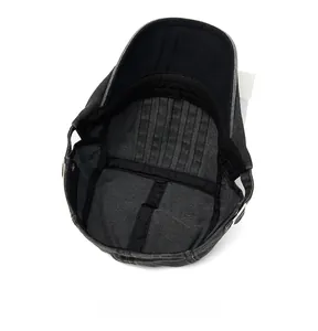 Internal view of a washed cotton flat cap featuring reinforced stitching and sweatband