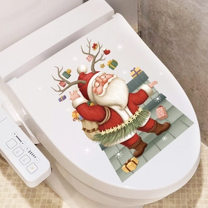 Christmas Santa Claus toilet seat decorative decal for bathroom festive home decoration