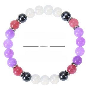 8mm natural crystal stone yoga bead bracelet for anxiety and stress relief on white background