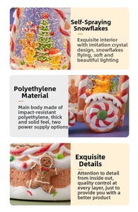 Detail of Christmas snow globe with PE material, auto-snowing function and soft light