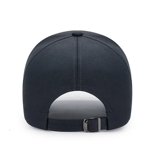 Classic men's dark grey cotton baseball cap with adjustable metal back buckle