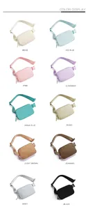 Detailed grid view showcasing 10 color options for the waterproof polyester sports fanny pack