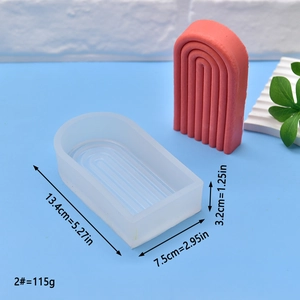 Detail view of 2# arch silicone mold with precise dimensions 13.4x7.5x3.2cm for DIY soap