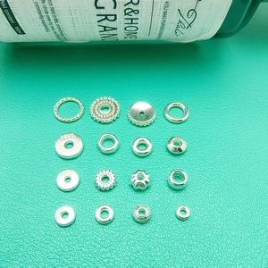 Polished S925 sterling silver DIY spacer beads and jewelry findings set for bracelets