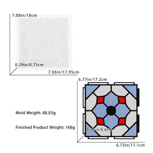 Moule en silicone et panneau fini pour abat-jour géométrique DIY avec motifs de flocons