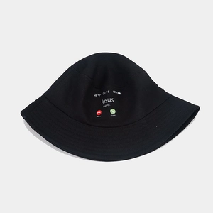 Creative black cotton bucket hat featuring a Jesus Calling smartphone interface graphic