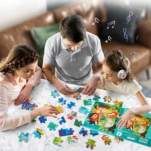 Kids magnetic animal puzzle set with step 4 forest animal 75pcs jigsaw pieces