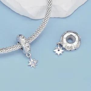 925 sterling silver opal evil eye star charm bead on a braided bracelet display