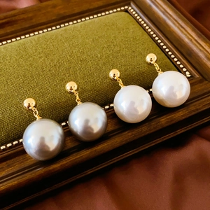 Vintage Artificial Pearl Drop Earrings With Silver Earring Post Copper Gold Plated Imitation Artificial Pearl Elegant Jewelry For Women