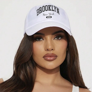 Casquette De Baseball Imprimé Brooklyn New York 1898 Polyester Ajustable Protection Solaire Visière Courbée Chapeau Extérieur