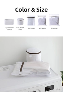Mesh laundry bags in various sizes with protective zippers for washing delicate clothes