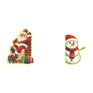 Luminous Christmas Santa and Snowman wall stickers for holiday home bedroom decoration