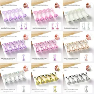 Aurora Iridescent Magnetic Nail Art Display Stand Heart Shape Acrylic Practice Holder Professional Manicure Tool Salon DIY