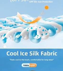 Micro-view of UPF 50+ ice silk fabric showing breathable spiral weave texture for sun protection
