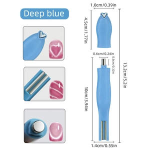 Macro detail of multi-functional nail magnet tool with dimensions and structural components