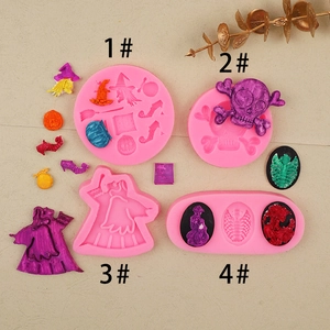 Halloween Silicone Mold Skull Witch Ghost DIY Baking Tools For Fondant Cake Decoration Chocolate Clay Resin Crafting Spooky