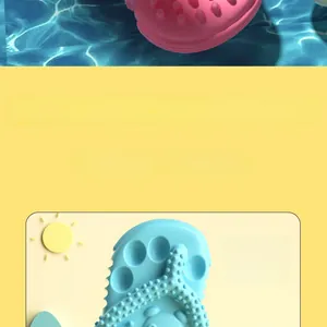 Detail view of slipper shaped dog chew toys with textured surface for dental cleaning