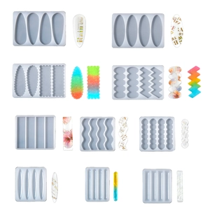Set di stampi in silicone per forcine fai-da-te in resina con diverse forme creative
