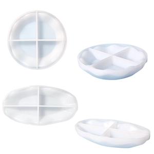 Moules en silicone DIY pour plateaux en résine incluant modèles à quatre grilles ondulées
