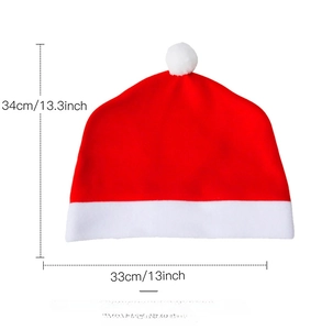 Detailed dimensions of 34x33cm red and white Santa hat car seat headrest cover décor