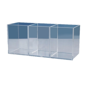 Transparent 3-slot acrylic makeup brush organizer and lipstick storage holder box