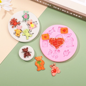 Set di stampi in silicone a forma di orsetto per decorazioni creative di torte fai da te