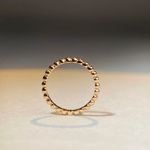 Minimalistischer S925 Sterlingsilber Perlenring mit 18K Champagner Gold Beschichtung