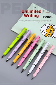 Set of 7 colorful inkless pencils with U-shaped clips and durable graphite alloy tips