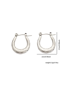 Dimensioni dettagliate per orecchini a cerchio intrecciati argento da 2,5 cm e 2 cm