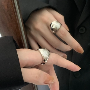 Minimalist 925 sterling silver dome ring with polished mirror finish for women