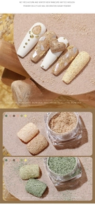 Set da 6 polveri per unghie macaron per effetto maglia vintage autunno inverno