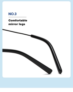 Detail of comfortable black metal sunglasses temples with ergonomic curved design