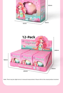 Detailed dimensions for the mermaid magic shell jewelry gift box and 12-piece display case