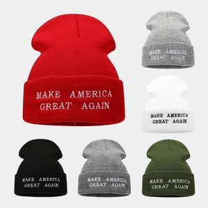 Knit Beanie Hat Acrylic Letter Embroidery Cuff Warm Winter Casual Fashion Unisex Cold Cap