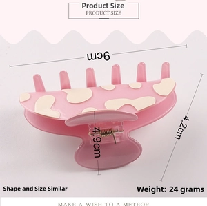 Détails de la pince à cheveux motif vache rose avec dimensions de 9 cm pour la coiffure