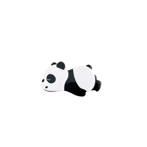 Cute panda-shaped acetate hair clip in black and white with a glossy finish