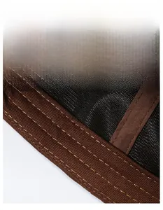 Detail view of the wide moisture-wicking sweatband and breathable mesh inside the baseball cap