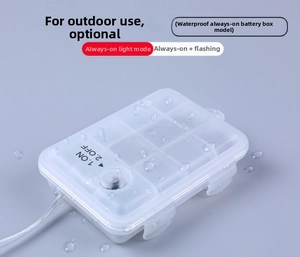 Waterproof battery box for outdoor LED Christmas lights with clear sealing and on-off switch