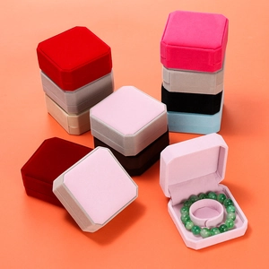Octagonal velvet jewelry box in various colors for bracelets and bangles display