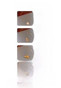 Size chart showing specs for vintage copper necklaces with zircon and flower pendants