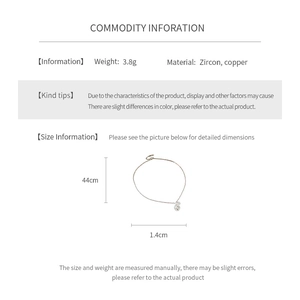 Spécifications détaillées du collier pendentif étoile en zircon argenté de 44 cm de long
