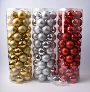 Shatterproof gold, silver and red Christmas balls in assorted finishes for tree decor