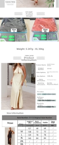 Size chart for halter sleeveless maxi dress with bust and waist measurements