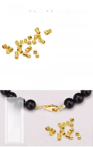 Detailed view of 18K gold plated 2x2mm spacer beads for DIY jewelry and bracelet making